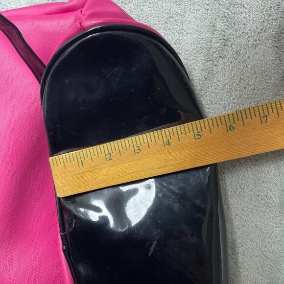 Y2K Juicy Couture Pink & Black Drawstring Tote Bag Gold Accents a1644 - Picture 8 of 9